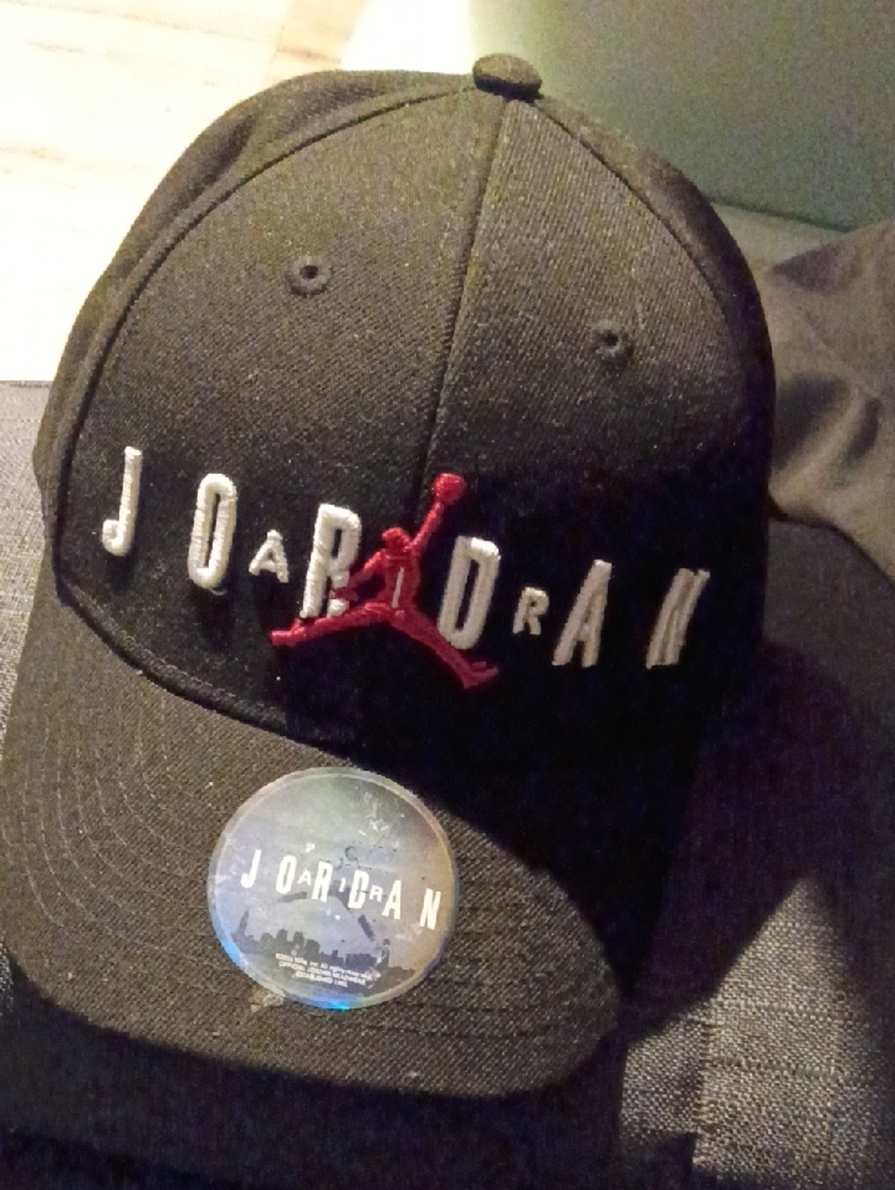 Jordan Black Cap with Red Jumpman and White Lettering